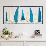 Wallity yelkenli 2 multicolor decorative metal wall accessory