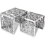 vidaXL Dve Kvadratni Mizici Aluminij Srebrne Barve, (20979839) Cene