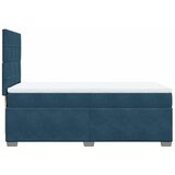 Box spring krevet s madracem plavi 90x190 cm baršunasti | shoptok.hr