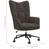  Stolica za opuštanje tamnosiva baršunasta | shoptok.hr