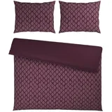 OBOJESTRANSKA POSTELJNINA STRIPES DK 200/200 cm saten vijolična
