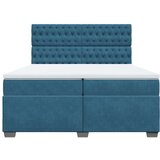  Krevet s oprugama i madracem plavi 200x200 cm baršunasti | shoptok.hr