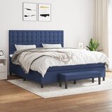  Krevet s oprugama i madracem plavi 160x200 cm od tkanine | shoptok.hr