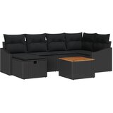  Sjedeća garnitura za vrt 7 kom. Crna poliratan 233,5 x 123,5 x 85 cm | Shoptok.si
