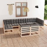  Sedežna garnitura 9-delna z blazinami trdna borovina | Shoptok.si