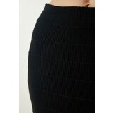  Women's Black Ribbed Crop Knitwear Sweater Skirt Suit | Shoptok.si
