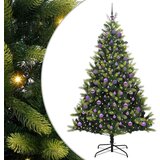 vidaXL Umjetno zložljivo božično drevo 300 LED Zelena 180 cm PVC in PE | Shoptok.si