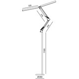 Brilagi LED prigušiva fleksibilna stojeća lampa VARIO LED/14W/230V 157 cm bela | Eponuda.com