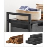 Vasagle košara za perilo s 2 predelki, črna, BLH201G01 | Shoptok.si