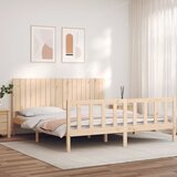 vidaXL Okvir kreveta s uzglavljem veliki bračni od masivnog drva | shoptok.hr