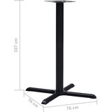  Noga za bistro stol crna 76 x 76 x 107 cm od lijevanog željeza | shoptok.hr