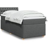  The Living Store Box spring postelja z vzmetnico temno siva 90x190 cm blago - Box Spring Postelja, (21520984) Cene