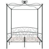 vidaXL okvir za krevet s nadstrešnicom sivi metalni 160 x 200 cm | shoptok.hr