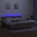  Box spring postelja z vzmetnico LED taupe 200x200 cm blago, (20901311) | Shoptok.si