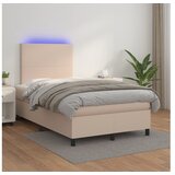  Box spring postelja z vzmetnico LED kapučino 120x200 cm | Shoptok.si