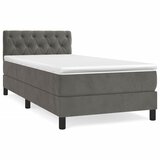 Box spring krevet s madracem tamnosivi 80 x 200 cm baršunasti | shoptok.hr