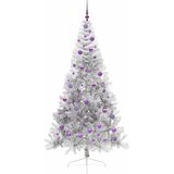  Umjetno predsvijetljeno božićno drvce Srebrno 210 cm PET | shoptok.hr