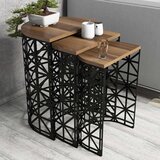Hanah home Set klub stočića Stil Metal Ferforje, 3 komada, Orah Cene