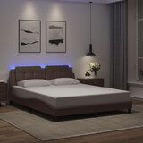  The Living Store Posteljni okvir z LED lučkami rjav 160x200 cm umetno usnje - Posteljni Okvir, (21441386) Cene