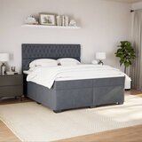  Krevet s oprugama i madracem tamnosivi 200x200 cm baršunasti | shoptok.hr
