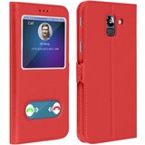 AVIZAR zašcitna torbica z dvojnim oknom, teksturiran ucinek - rdeca str. samsung galaxy J6, (20615805) | Shoptok.si