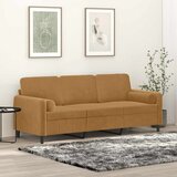  Trosjed s ukrasnim jastucima smeđi 180 cm baršunasti | shoptok.hr