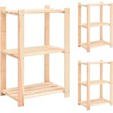  Stalci za pohranu s 3 razine 3 kom 60x38x90 cm borovina 150 kg | shoptok.hr