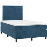 Box spring postelja z vzmetnico temno modra 120x200 cm žamet | Shoptok.si