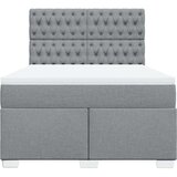 vidaXL Krevet box spring s madracem svjetlosivi 140x200 cm od tkanine | shoptok.hr