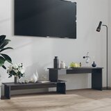 vidaXL TV omarica visok sijaj siva 180x30x43 cm iverna plošča Cene