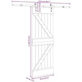 vidaXL Klizna vrata s priborom za montažu 70 x 210 cm masivna borovina | shoptok.hr
