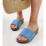 Gemre Blue cork wedge flip-flops Naifene | shoptok.hr