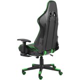 vidaXL Okretna igraća stolica s osloncem za noge zelena PVC | shoptok.hr