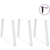  Noge jedilne mize V-oblika 3 kosi Bela 90x(72-73,3) cm Jeklo | Shoptok.si