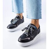 Gemre Black ribbon-laced Pryor sneakers | Shoptok.si