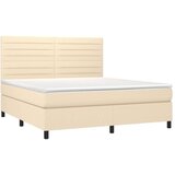  Krevet box spring s madracem LED krem 180x200 cm od tkanine | shoptok.hr