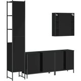  4-dijelni set kupaonskog ormarića crni od konstruiranog drva | shoptok.hr