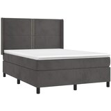  Krevet s oprugama i madracem tamnosivi 140x190 cm baršunasti | shoptok.hr