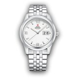 Swiss Military quartz beli srebrni sportsko elegantni ručni sat sa srebrnim metalnim kaišem 601419