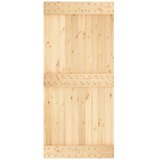  Klizna vrata Prirodna i crna 95 x 210 cm Čvrsta borovina | shoptok.hr