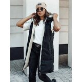 DStreet Kamizelka damska COSYVIVA długa z kapturem pikowana czarna | Shoptok.si