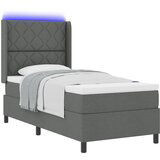 vidaXL Postelja s vzmetnico in LED 100x200 cm Temno siva Tkanina, (22049875) | Shoptok.si