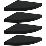  Plutajuće kutne police 4 kom crne 35 x 35 x 3,8 cm MDF | shoptok.hr