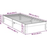 vidaXL Okvir kreveta bez madraca voštano smeđi 90 x 200 cm od borovine | shoptok.hr