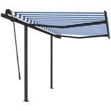  Tenda na ručno uvlačenje sa stupovima 3 x 2 5 m plavo-bijela | shoptok.hr