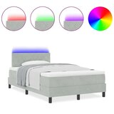 vidaXL Postelja s box springom in vzmetnico & LED lučjo svetlo siva 120x190 cm iz žameta | Shoptok.si