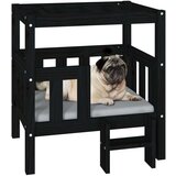  Krevet za pse crna 65 5x43x70 cm od masivne borovine | shoptok.hr