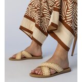 Gemre Beige braided women's slippers Ellinara | ePonuda.com