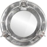  Zidno ogledalo s prozorčićem Ø23 cm aluminij i staklo | shoptok.hr