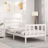  Okvir kreveta s uzglavljem bijeli 90 x 190 cm od masivnog drva | shoptok.hr